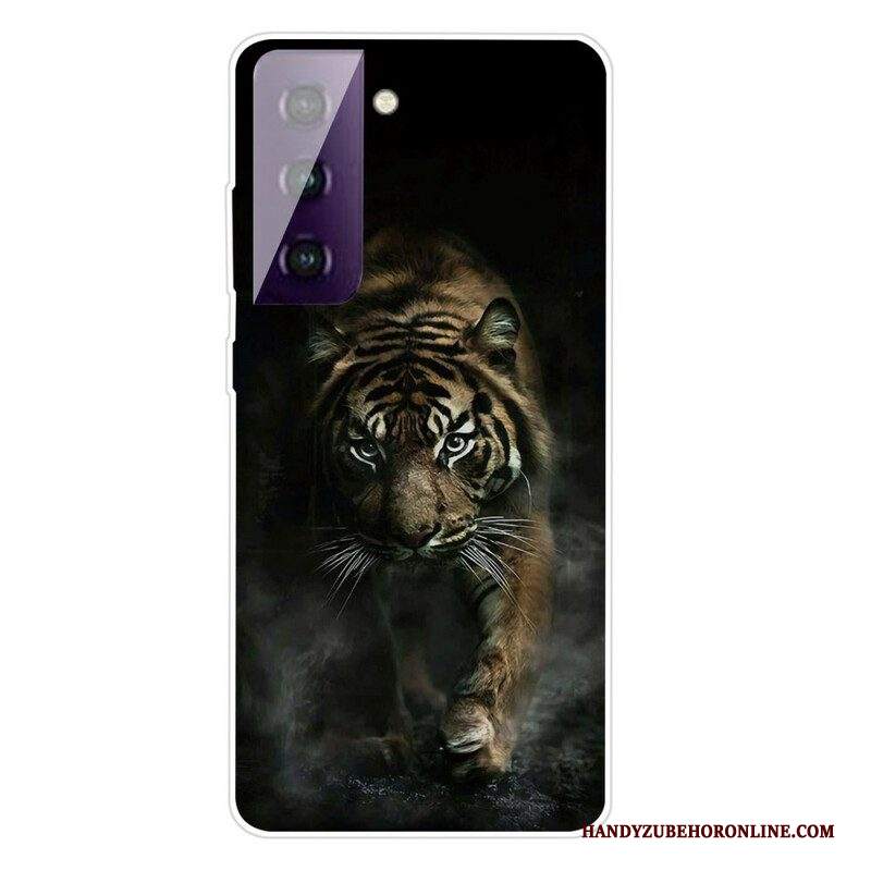 Cover Samsung Galaxy S21 FE Tigre Flessibile