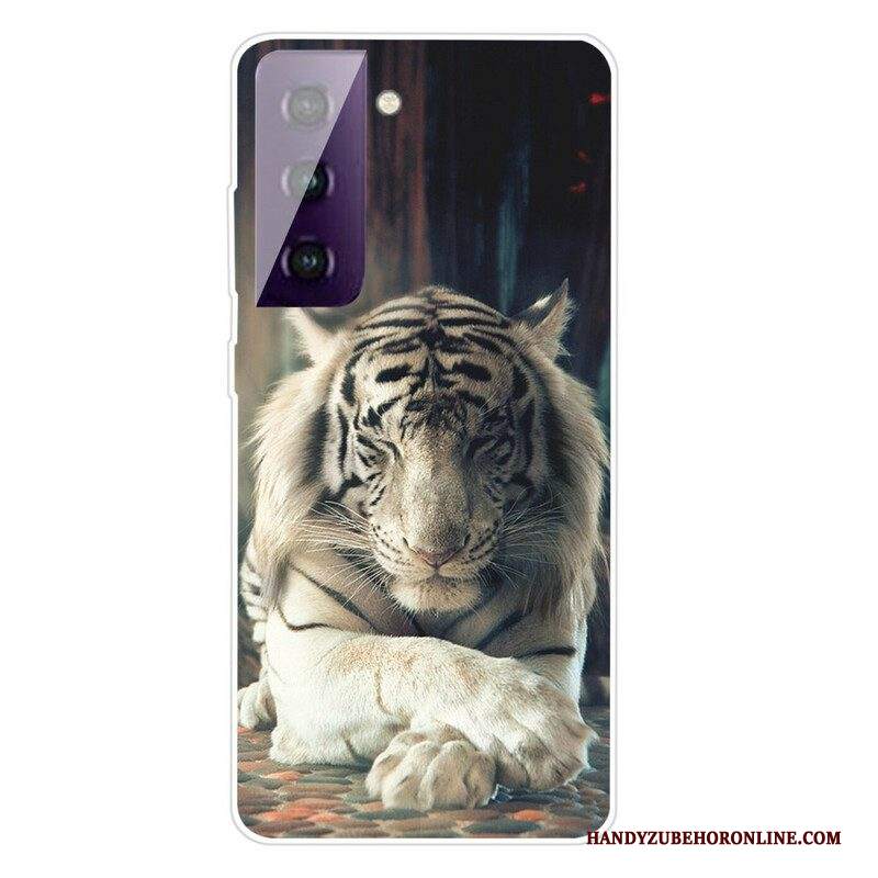 Cover Samsung Galaxy S21 FE Tigre Flessibile