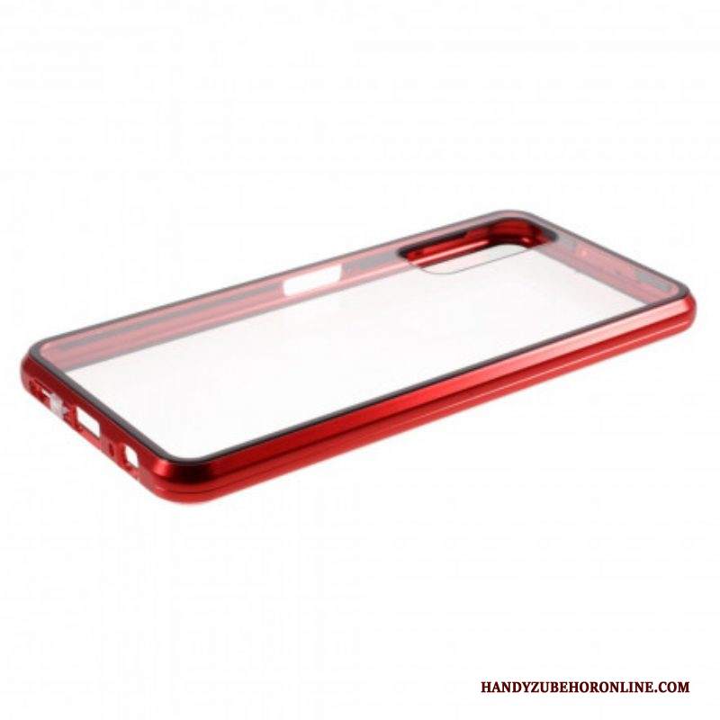 Cover Samsung Galaxy S21 Plus 5G Bordi In Metallo E Doppio Vetro Temperato