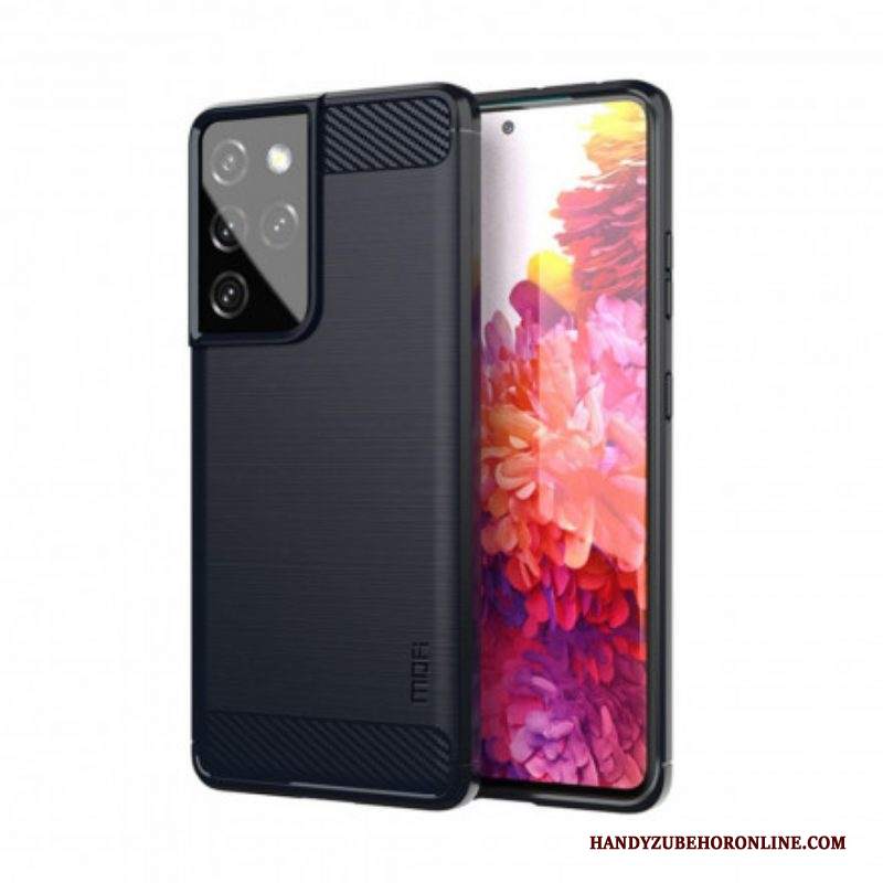 Cover Samsung Galaxy S21 Ultra 5G Fibra Di Carbonio Spazzolata Mofi