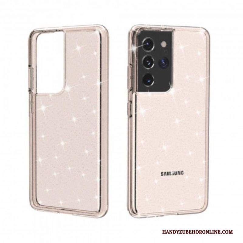 Cover Samsung Galaxy S21 Ultra 5G Paillettes Trasparenti