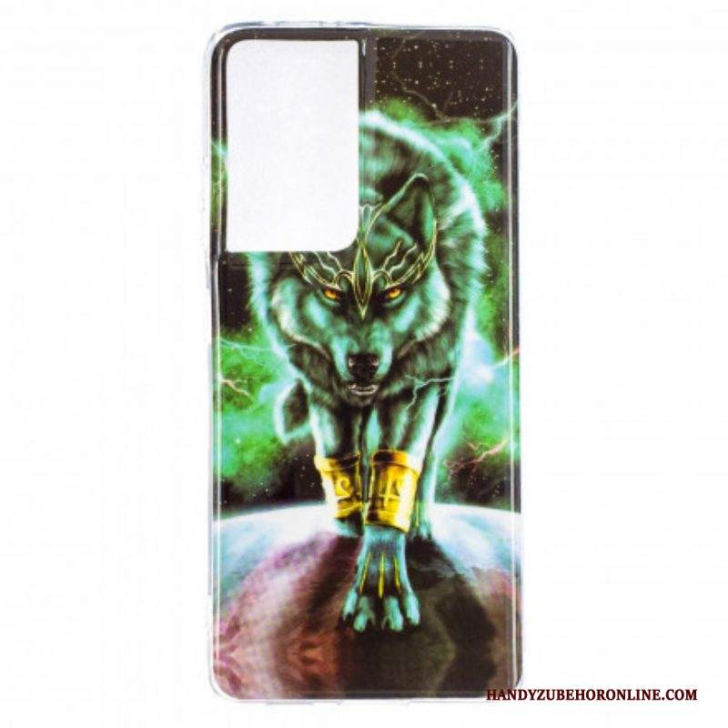 Cover Samsung Galaxy S21 Ultra 5G Serie Di Lupi Fluorescenti