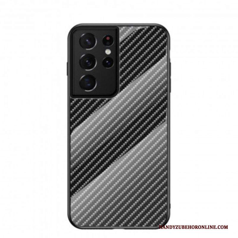 Cover Samsung Galaxy S21 Ultra 5G Vetro Temperato In Fibra Di Carbonio