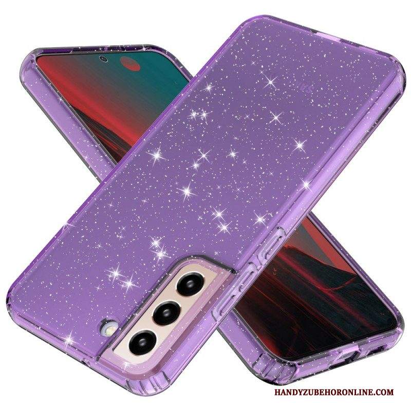 Cover Samsung Galaxy S22 5G Design Con Paillettes Trasparenti