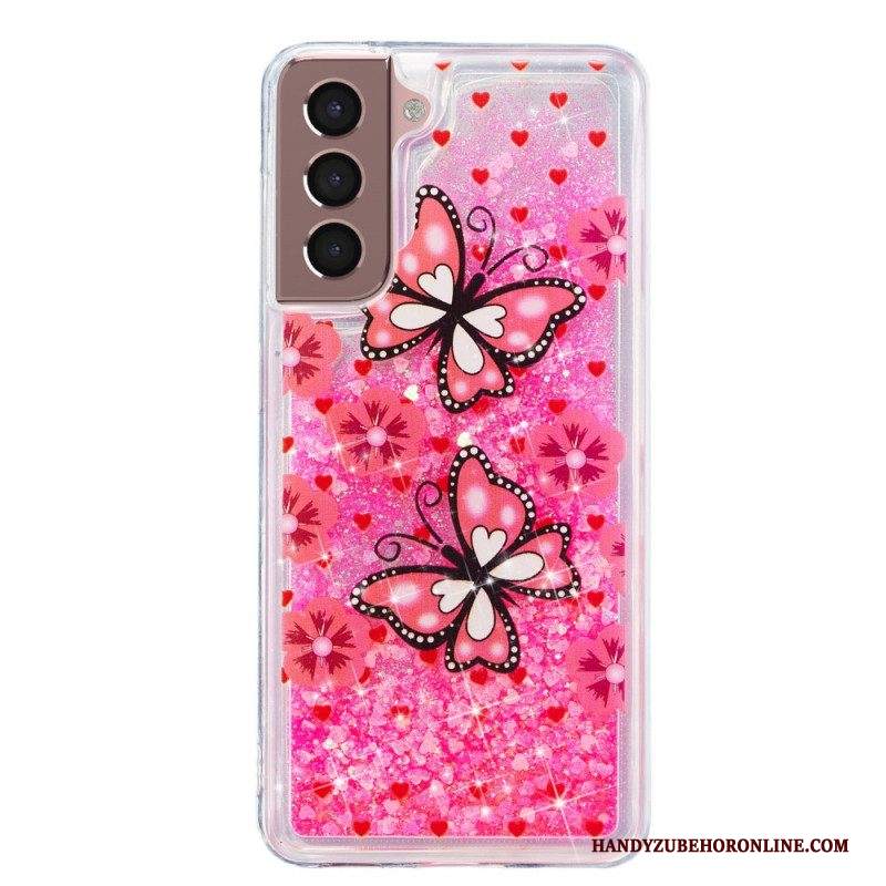 Cover Samsung Galaxy S22 5G Farfalle Di Paillettes