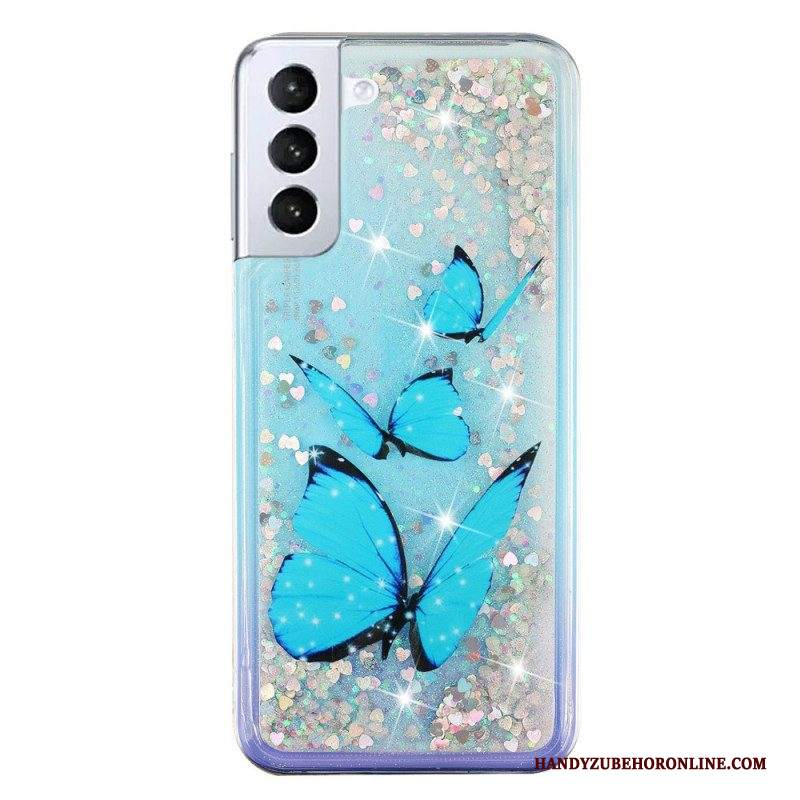 Cover Samsung Galaxy S22 5G Farfalle Di Paillettes