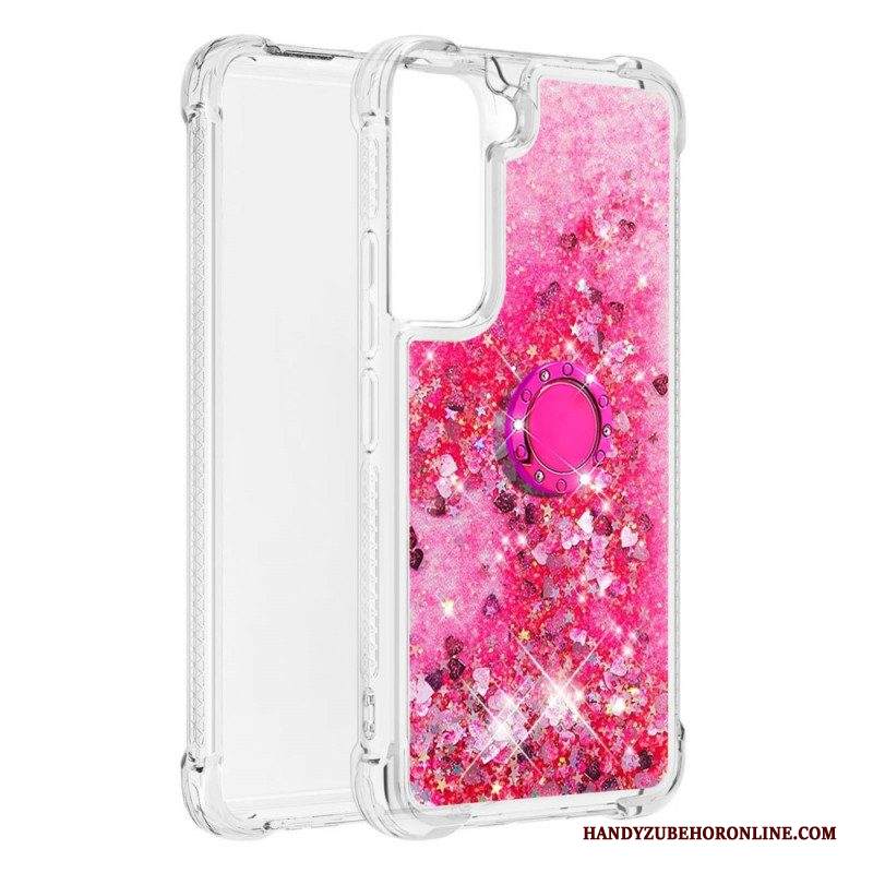 Cover Samsung Galaxy S22 5G Paillettes Con Supporto Ad Anello