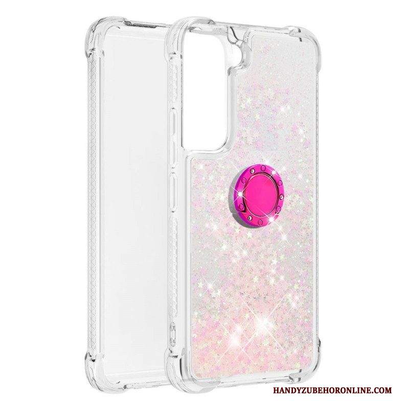 Cover Samsung Galaxy S22 5G Paillettes Con Supporto Ad Anello