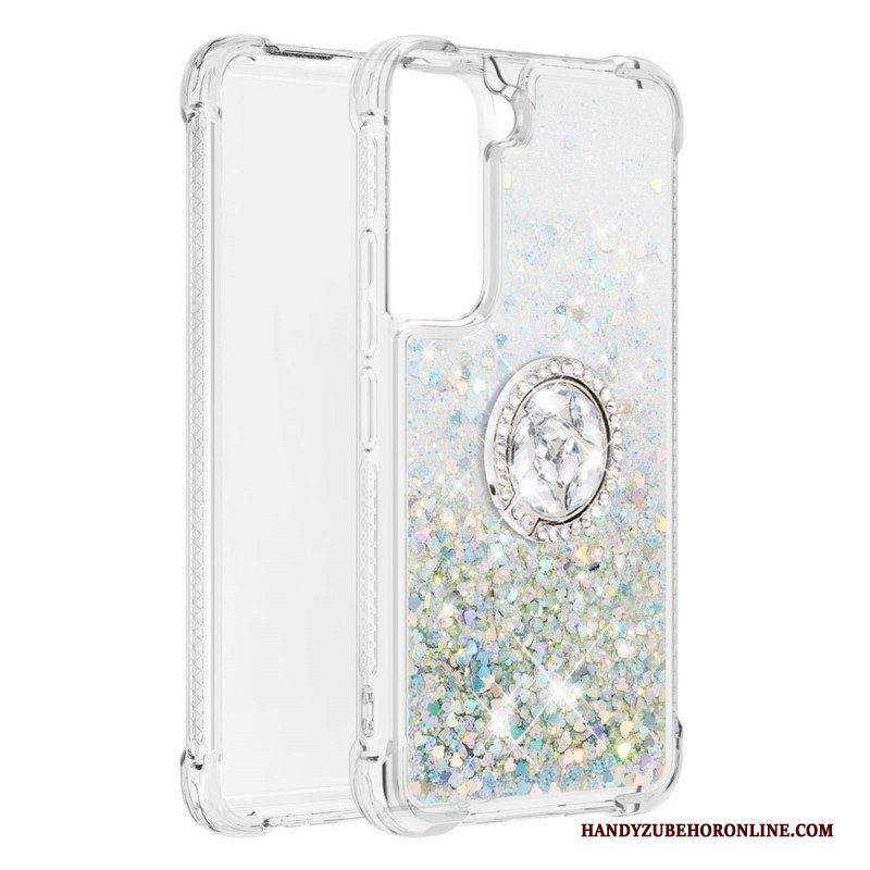 Cover Samsung Galaxy S22 5G Paillettes Con Supporto Ad Anello