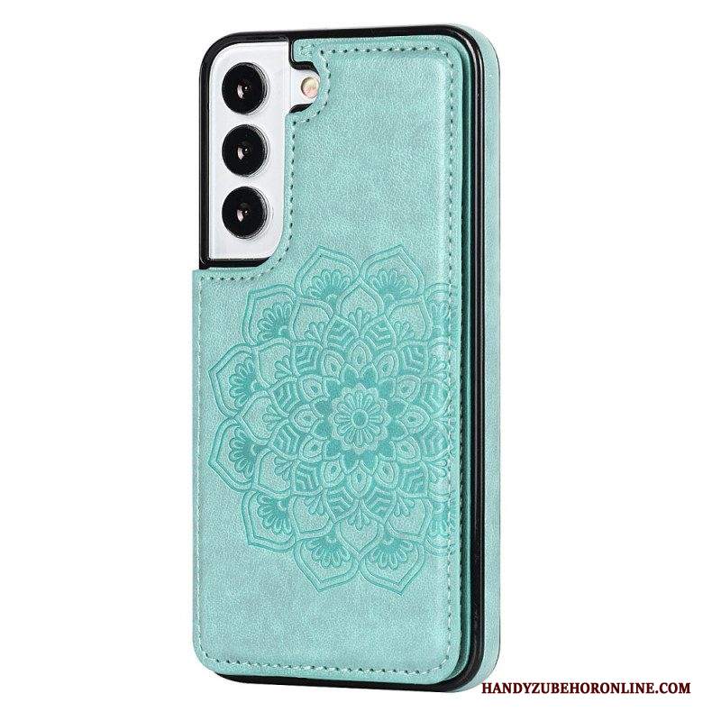 Cover Samsung Galaxy S22 5G Portacarte Con Stampa Mandala