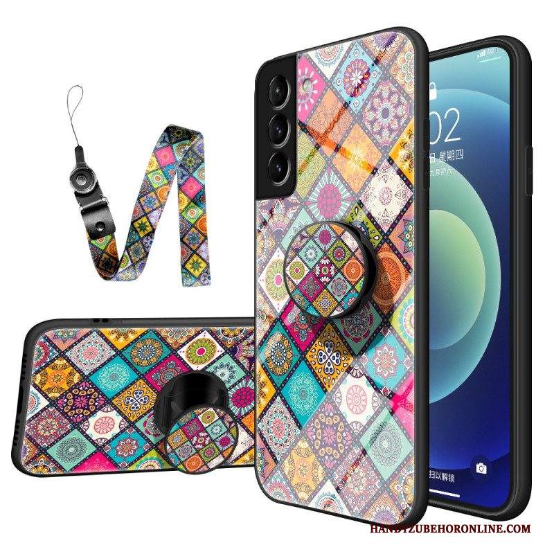 Cover Samsung Galaxy S22 5G Supporto Magnetico Patchwork