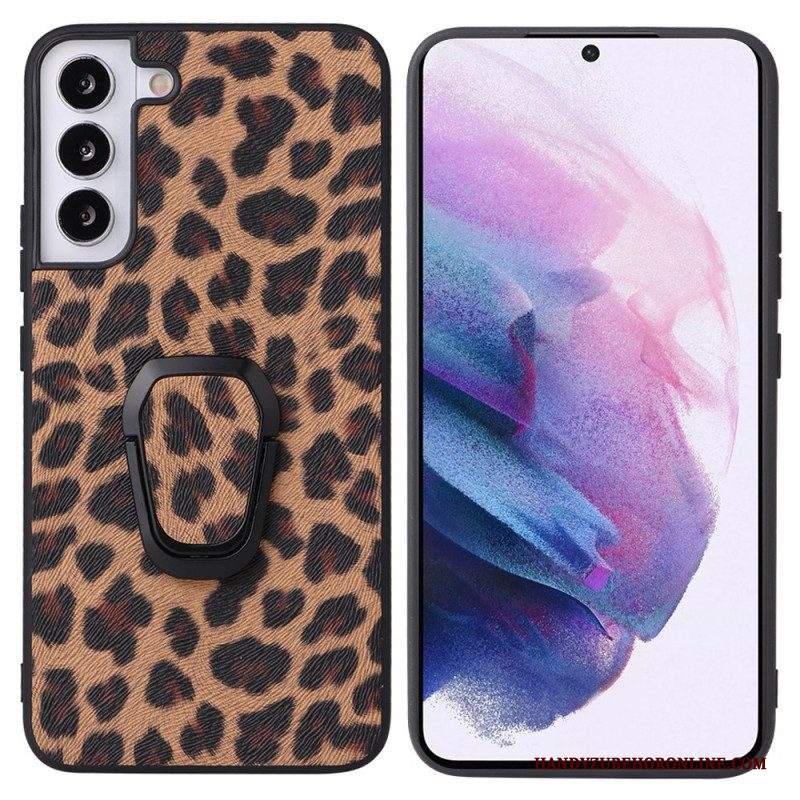 Cover Samsung Galaxy S22 5G Supporto Per Anello Stile Leopardo