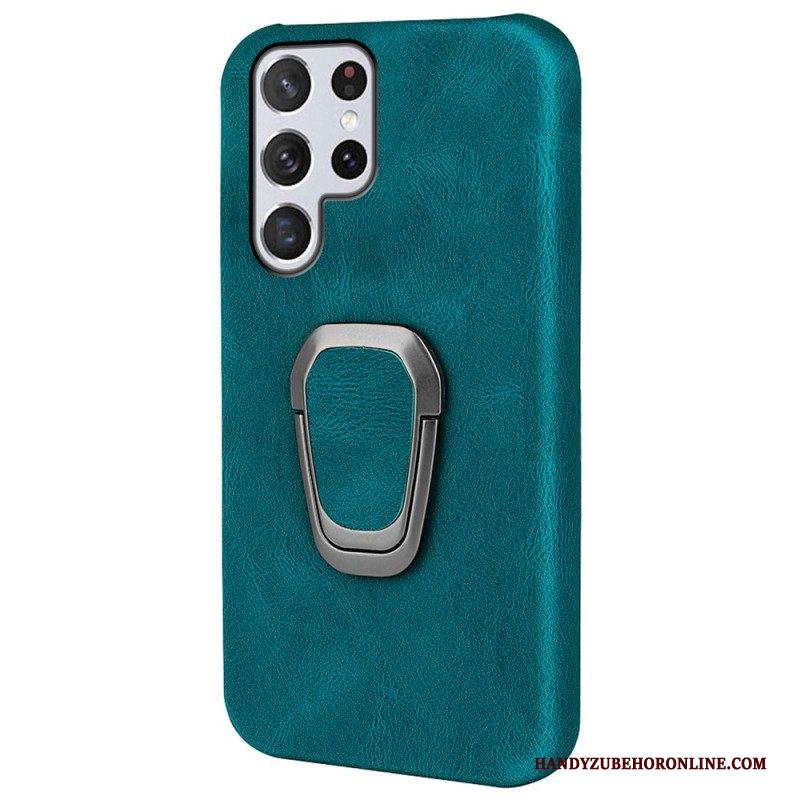 Cover Samsung Galaxy S22 Ultra 5G Anello-supporto Effetto Pelle Nuovi Colori