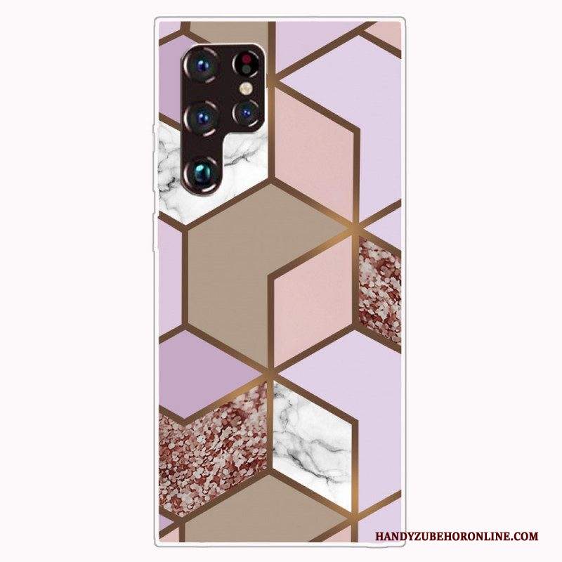 Cover Samsung Galaxy S22 Ultra 5G Marmo Geometrico