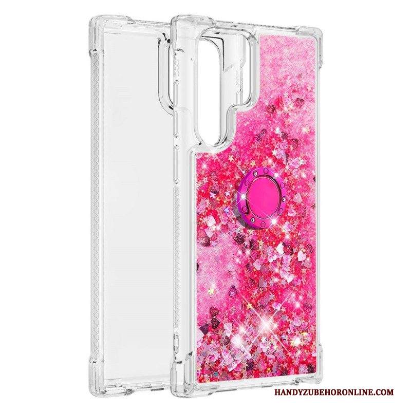 Cover Samsung Galaxy S22 Ultra 5G Staffa Ad Anello Glitterata