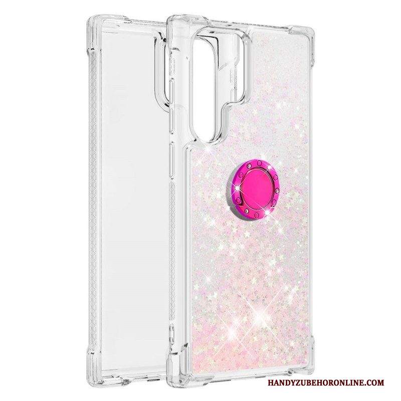 Cover Samsung Galaxy S22 Ultra 5G Staffa Ad Anello Glitterata