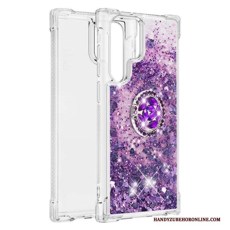 Cover Samsung Galaxy S22 Ultra 5G Staffa Ad Anello Glitterata