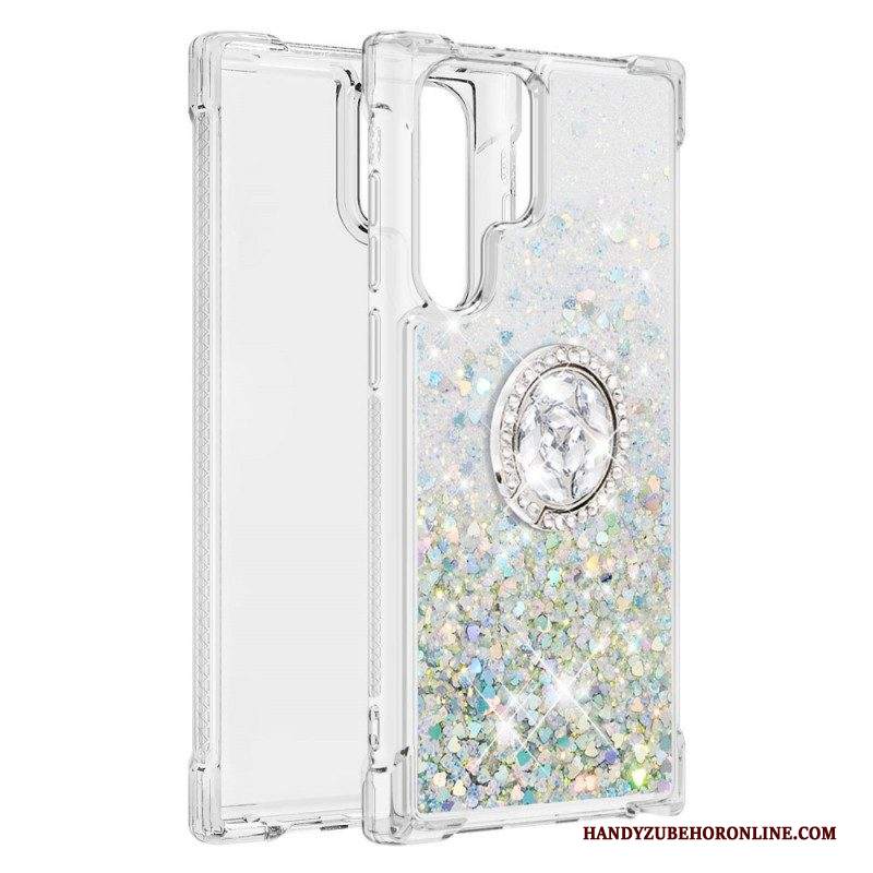 Cover Samsung Galaxy S22 Ultra 5G Staffa Ad Anello Glitterata