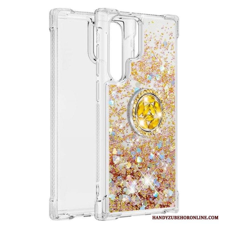 Cover Samsung Galaxy S22 Ultra 5G Staffa Ad Anello Glitterata