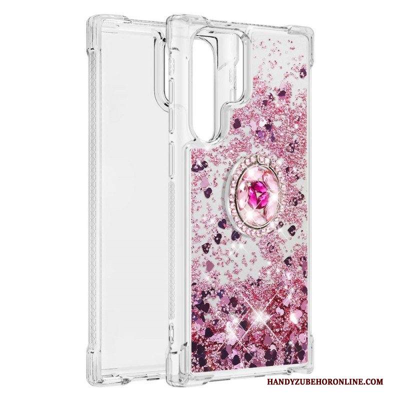 Cover Samsung Galaxy S22 Ultra 5G Staffa Ad Anello Glitterata