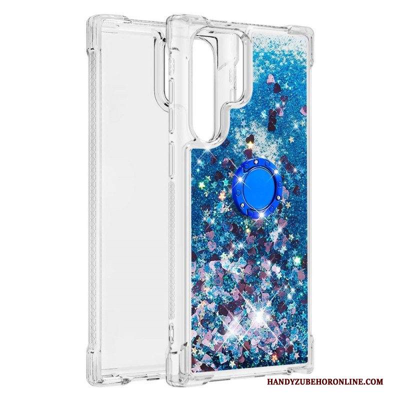 Cover Samsung Galaxy S22 Ultra 5G Staffa Ad Anello Glitterata