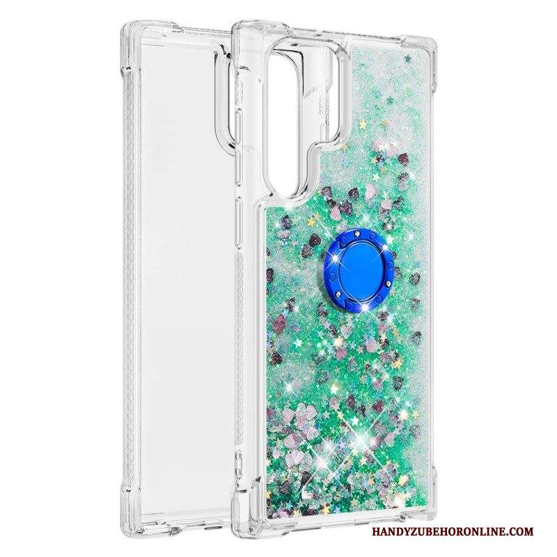 Cover Samsung Galaxy S22 Ultra 5G Staffa Ad Anello Glitterata