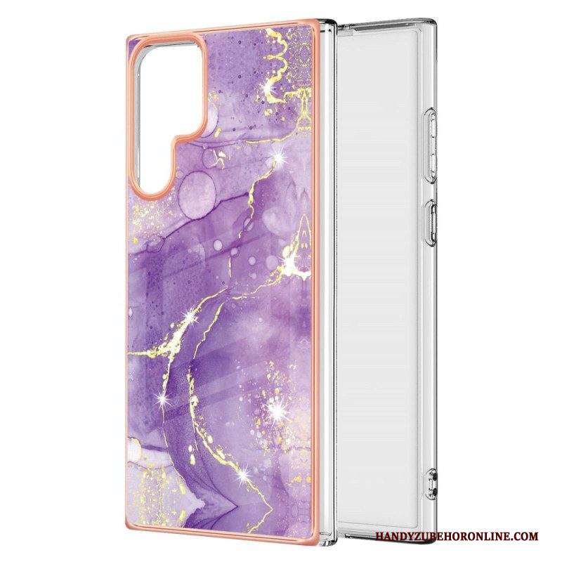 Cover Samsung Galaxy S22 Ultra 5G Stile Di Marmo Flessibile