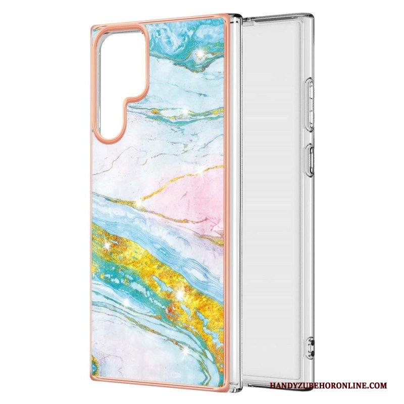 Cover Samsung Galaxy S22 Ultra 5G Stile Di Marmo Flessibile