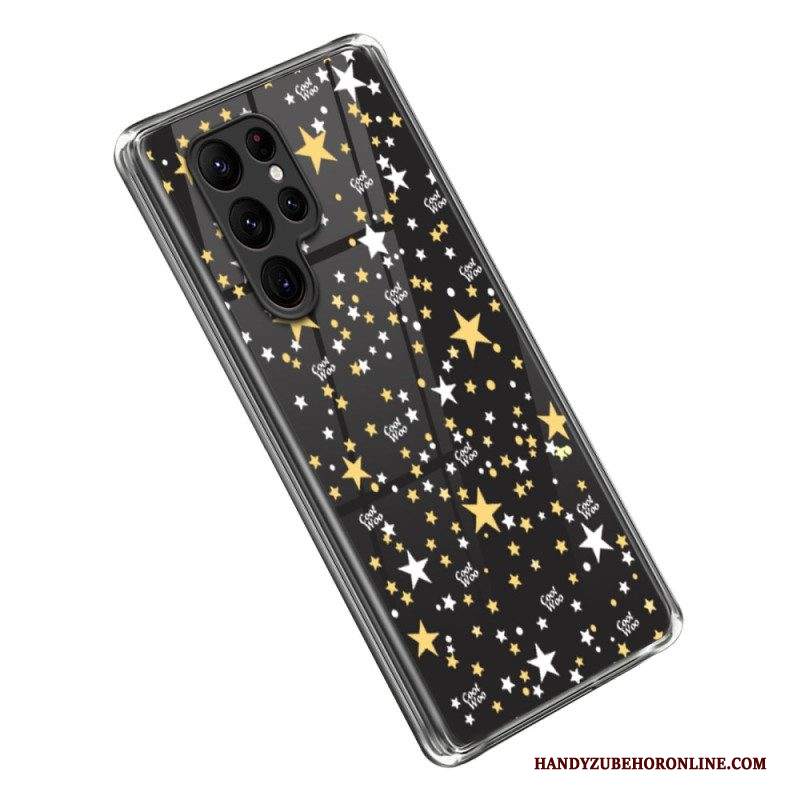 Cover Samsung Galaxy S23 Ultra 5G Stelle / Cuori Trasparenti