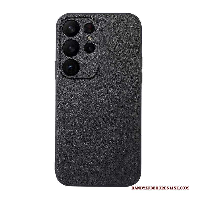 Cover Samsung Galaxy S23 Ultra 5G Stile Pelle Effetto Legno