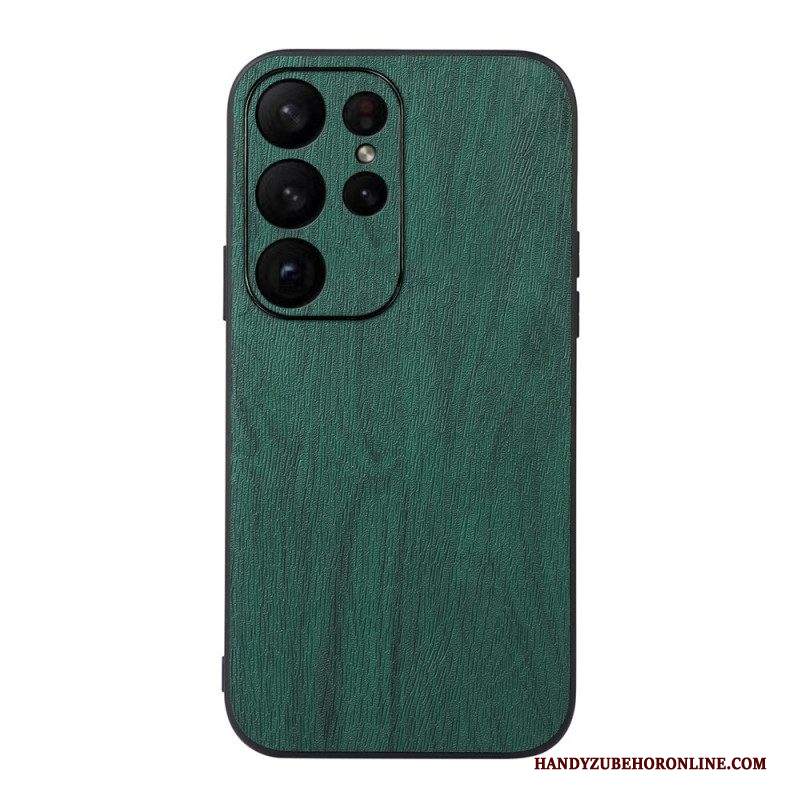 Cover Samsung Galaxy S23 Ultra 5G Stile Pelle Effetto Legno