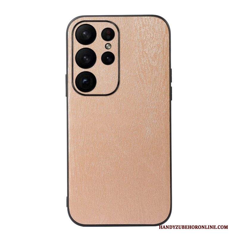 Cover Samsung Galaxy S23 Ultra 5G Stile Pelle Effetto Legno