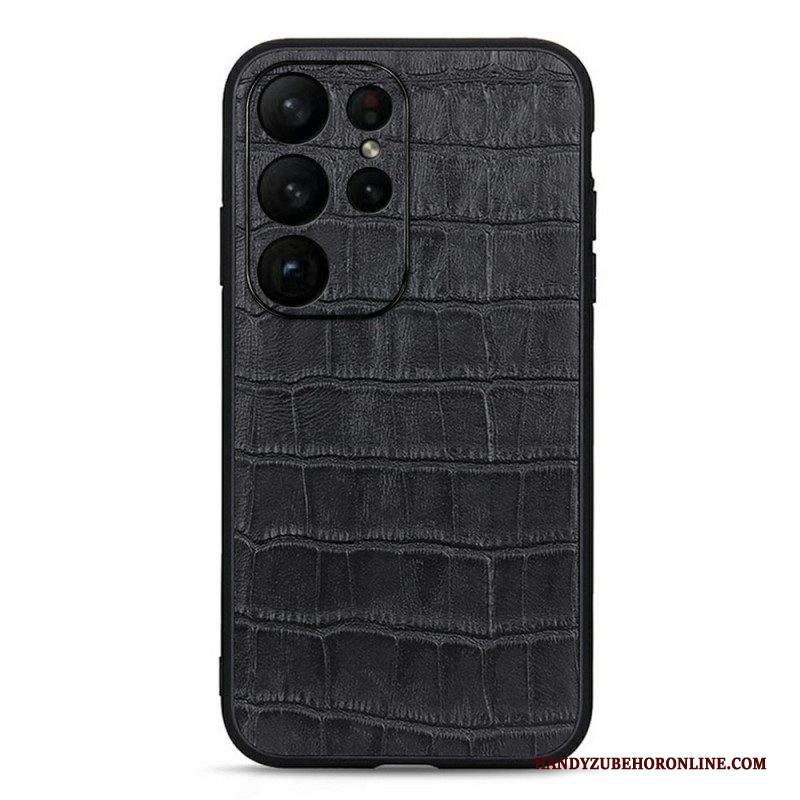 Cover Samsung Galaxy S23 Ultra 5G Vera Pelle Stile Coccodrillo