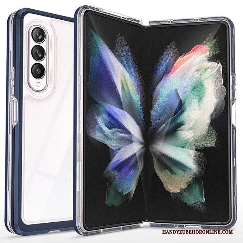 Cover Samsung Galaxy Z Fold 3 5G Bordi Colorati Ibridi Trasparenti