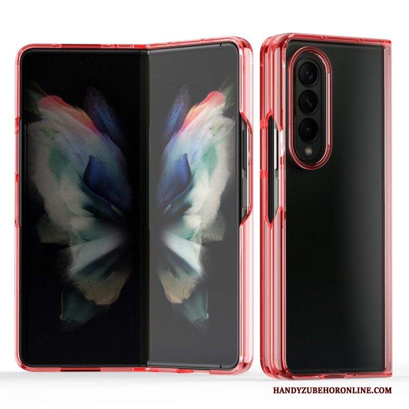 Cover Samsung Galaxy Z Fold 3 5G Bordi Colorati Trasparenti