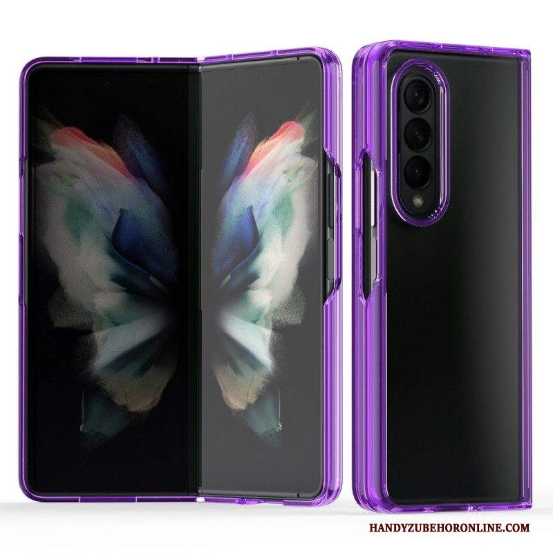 Cover Samsung Galaxy Z Fold 3 5G Bordi Colorati Trasparenti