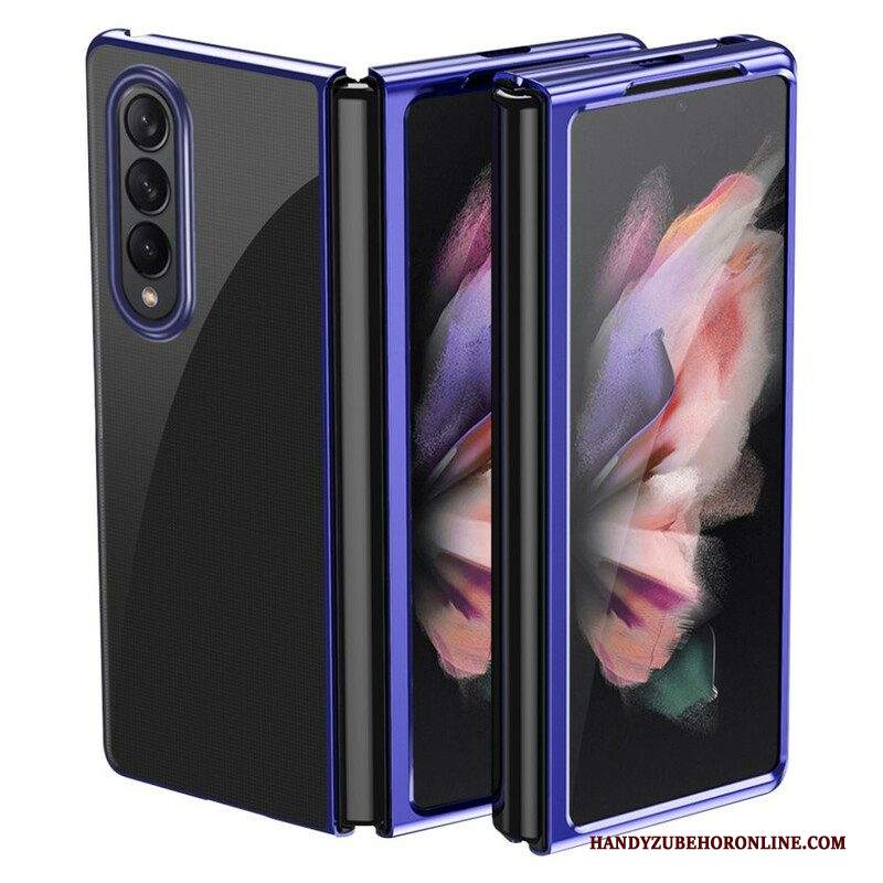 Cover Samsung Galaxy Z Fold 3 5G Bordi In Stile Metallo Trasparente