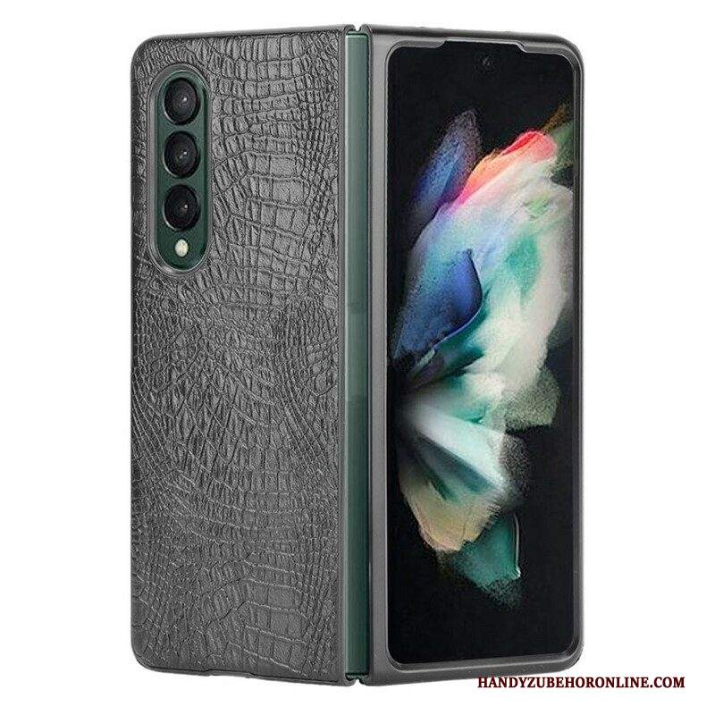 Cover Samsung Galaxy Z Fold 3 5G Finta Pelle Di Coccodrillo