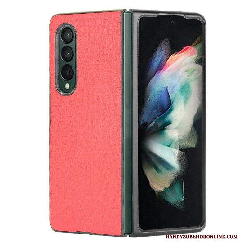 Cover Samsung Galaxy Z Fold 3 5G Finta Pelle Di Coccodrillo