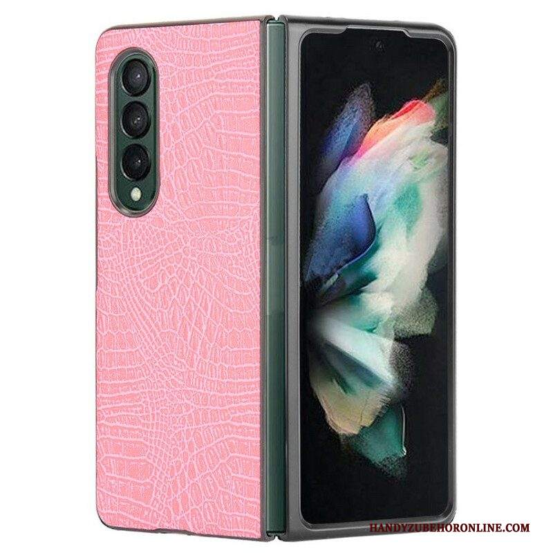 Cover Samsung Galaxy Z Fold 3 5G Finta Pelle Di Coccodrillo