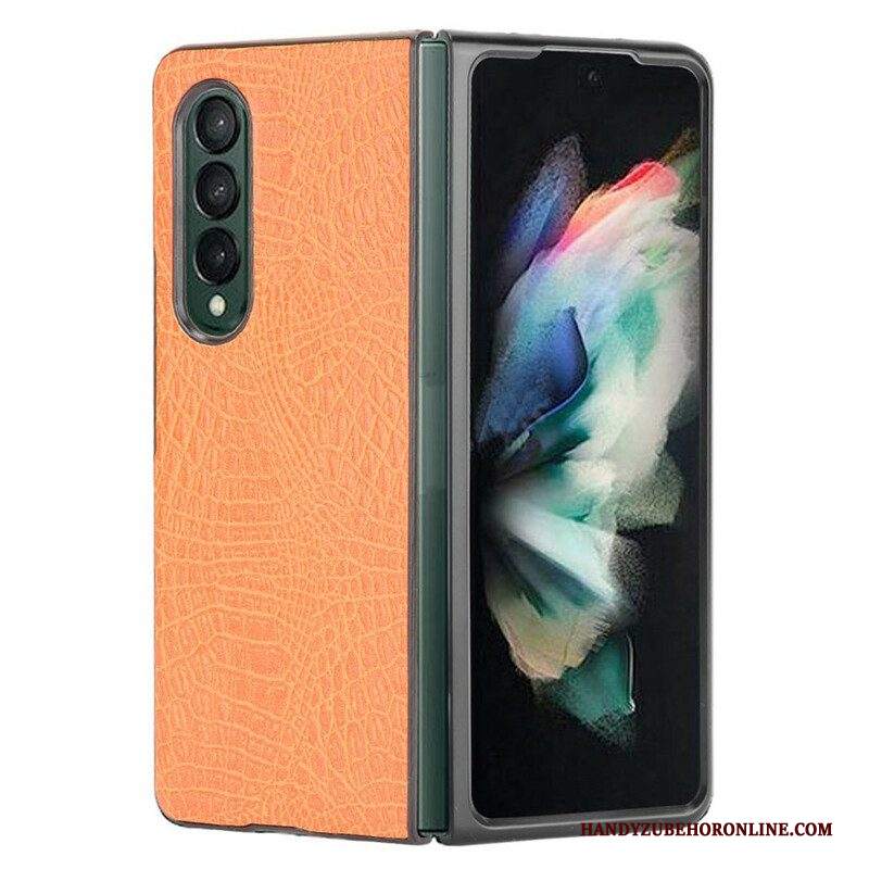 Cover Samsung Galaxy Z Fold 3 5G Finta Pelle Di Coccodrillo