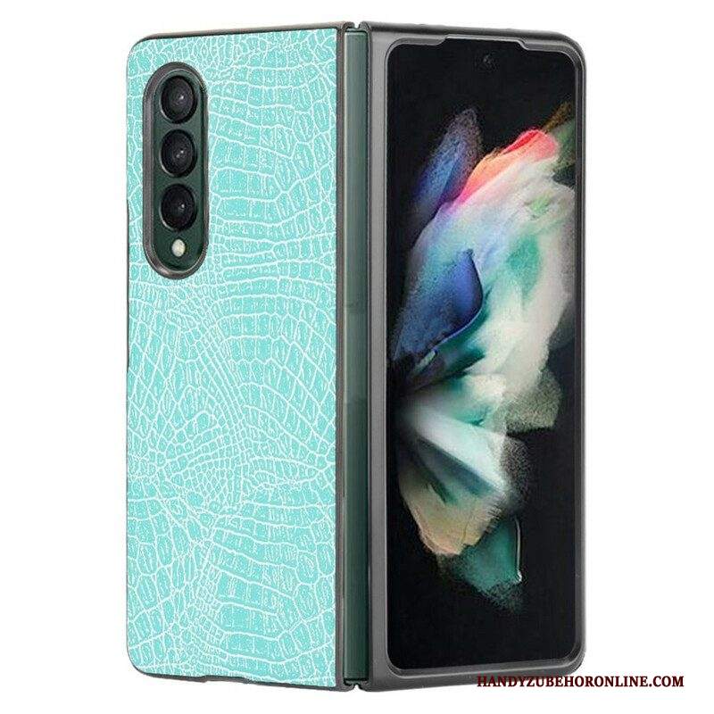 Cover Samsung Galaxy Z Fold 3 5G Finta Pelle Di Coccodrillo