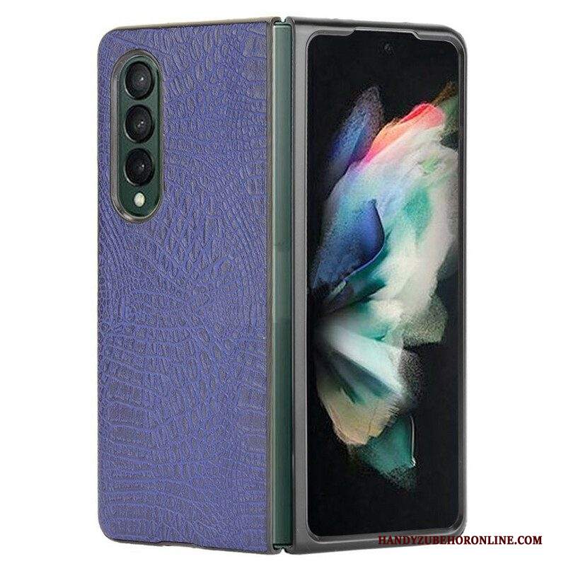 Cover Samsung Galaxy Z Fold 3 5G Finta Pelle Di Coccodrillo