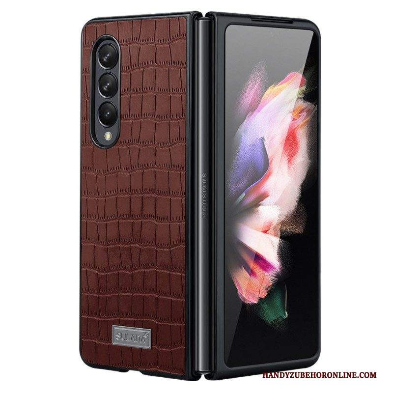 Cover Samsung Galaxy Z Fold 3 5G Pelle Di Coccodrillo Stile Sulada