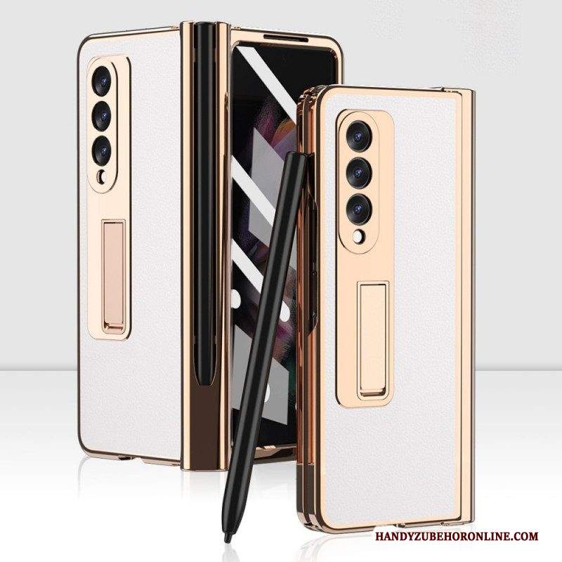 Cover Samsung Galaxy Z Fold 3 5G Pelle Litchi Multifunzione