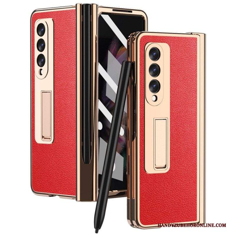 Cover Samsung Galaxy Z Fold 3 5G Pelle Litchi Multifunzione