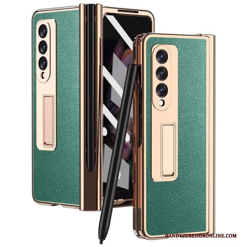 Cover Samsung Galaxy Z Fold 3 5G Pelle Litchi Multifunzione