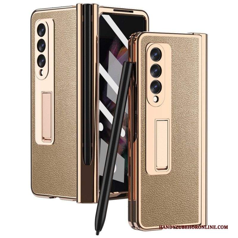 Cover Samsung Galaxy Z Fold 3 5G Pelle Litchi Multifunzione