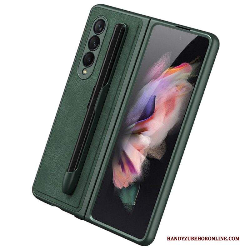 Cover Samsung Galaxy Z Fold 3 5G Porta Stilo Effetto Pelle Gkk