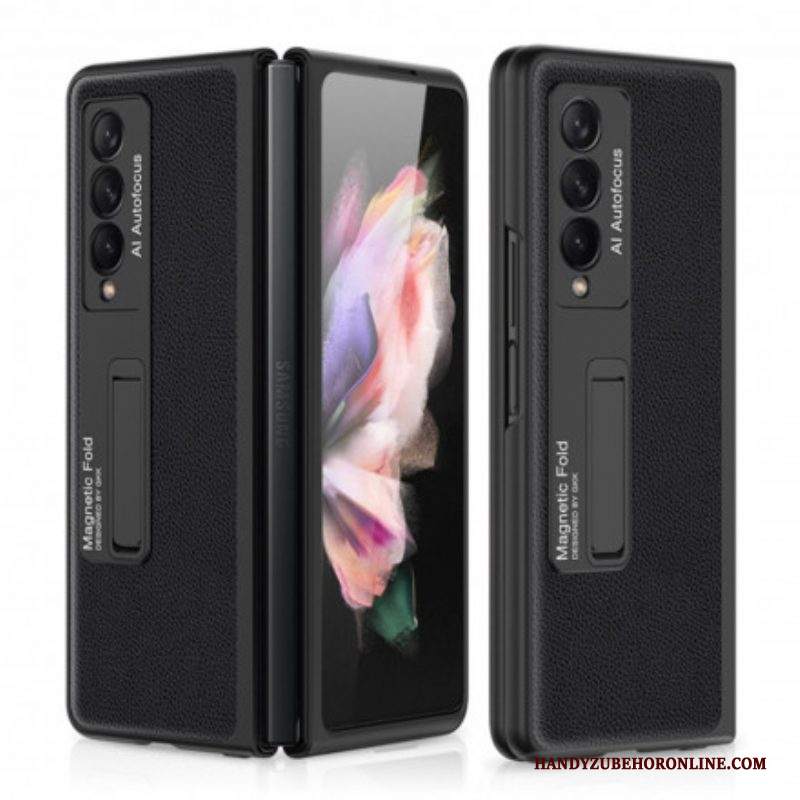 Cover Samsung Galaxy Z Fold 3 5G Supporto Gkk Litchi In Pelle